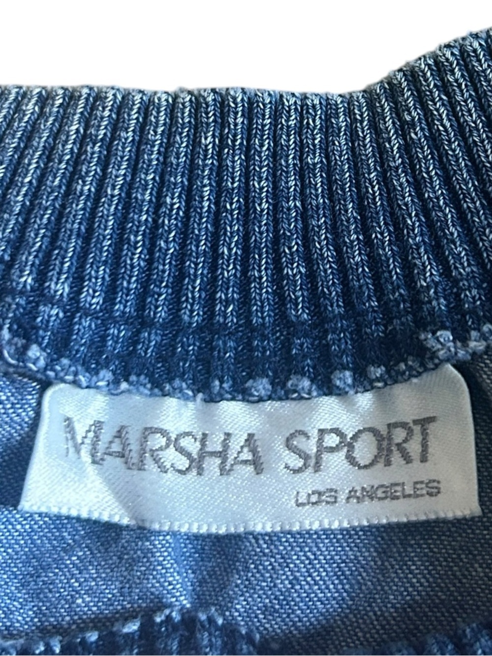 Vintage Marsha Sport Patchwork Denim Plaid Pullover 90s Grunge Top - Picture 8 of 14